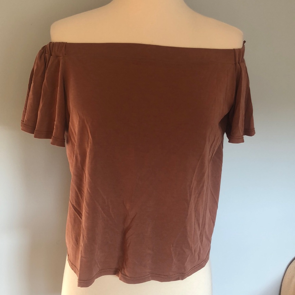 Off the shoulder blouse lovely burnt orange color